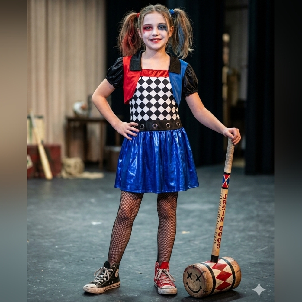 Spirit Kids Red, Blue & Black Harley-Inspired Dress Costume